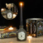 Ceramic potion bottle vase and candle holder with Mischief and Magic design
