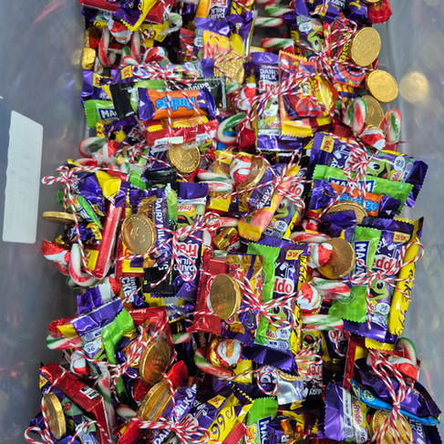 60 chocolate sleighs made by our FOMS team