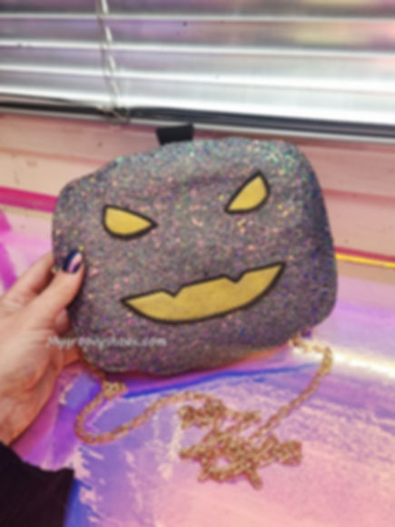 Glitter shift lace pumpkin bag