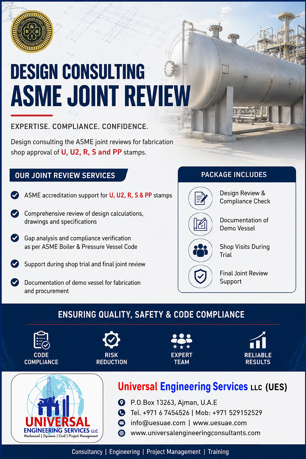 ASME JOINT REVIEW -U,U2,R,S &PP STAMPS