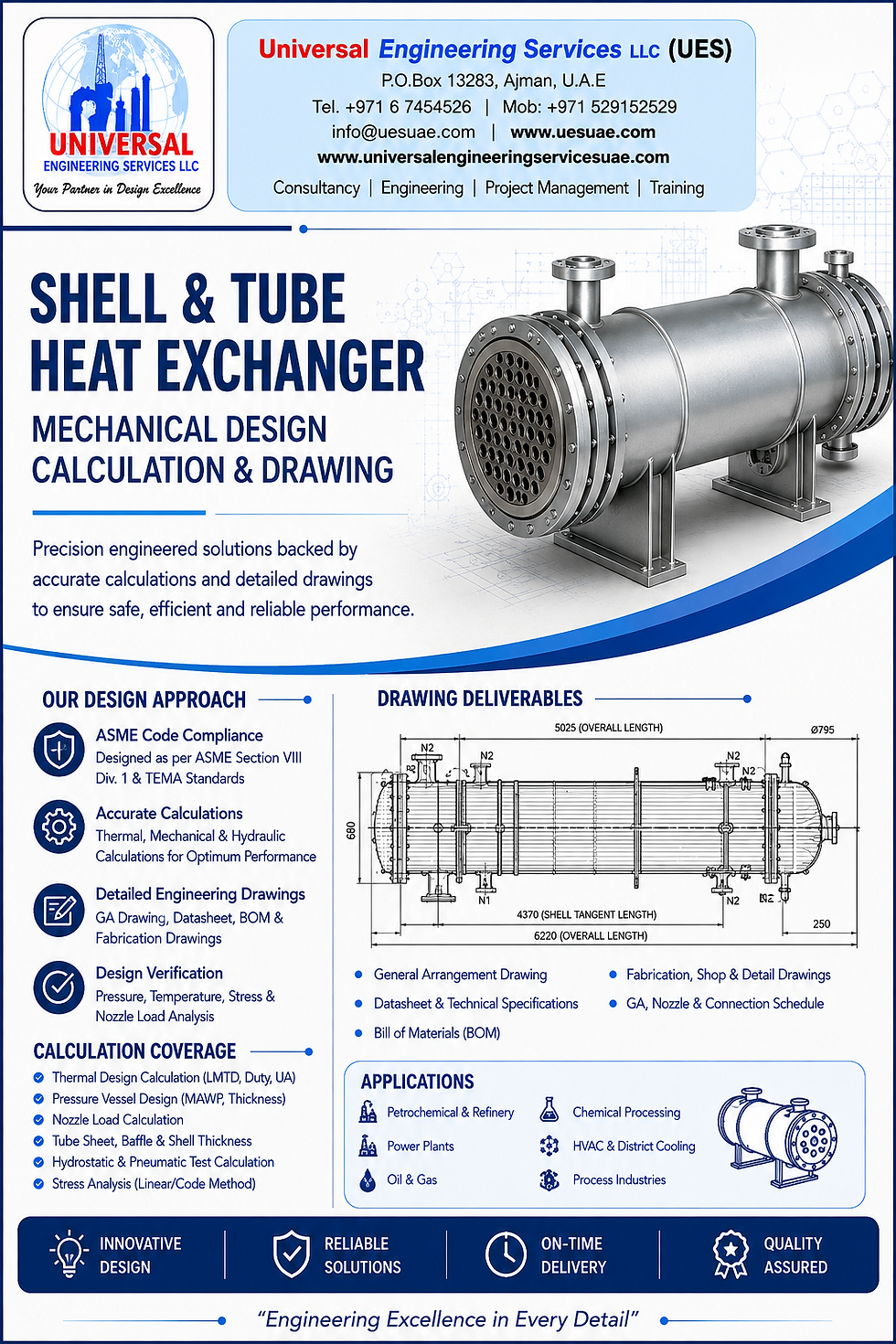 Shell and Tube heat Exchanger Mechanical Design Calculation & Drawing