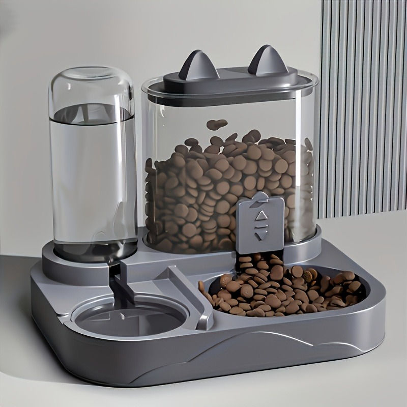 Miniatura: 2-in-1 Cat Automatic Feeder Water Dispenser Gravity Pet Food Bowl Wet Dry Separa