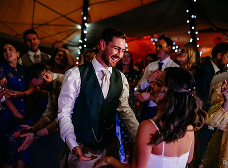 Cheshire bride and groom having fun