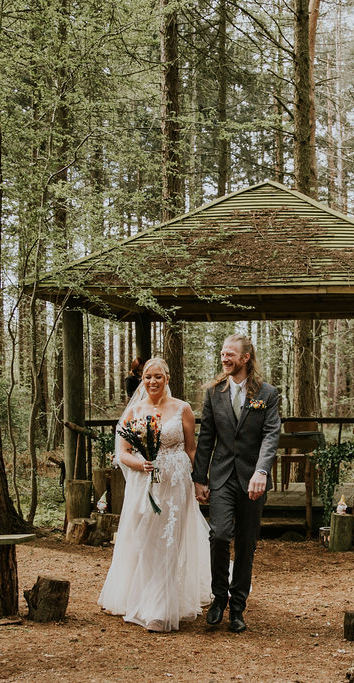 Bride and Groom wedding outdoors in Cheshire, with Wedding Coordinator