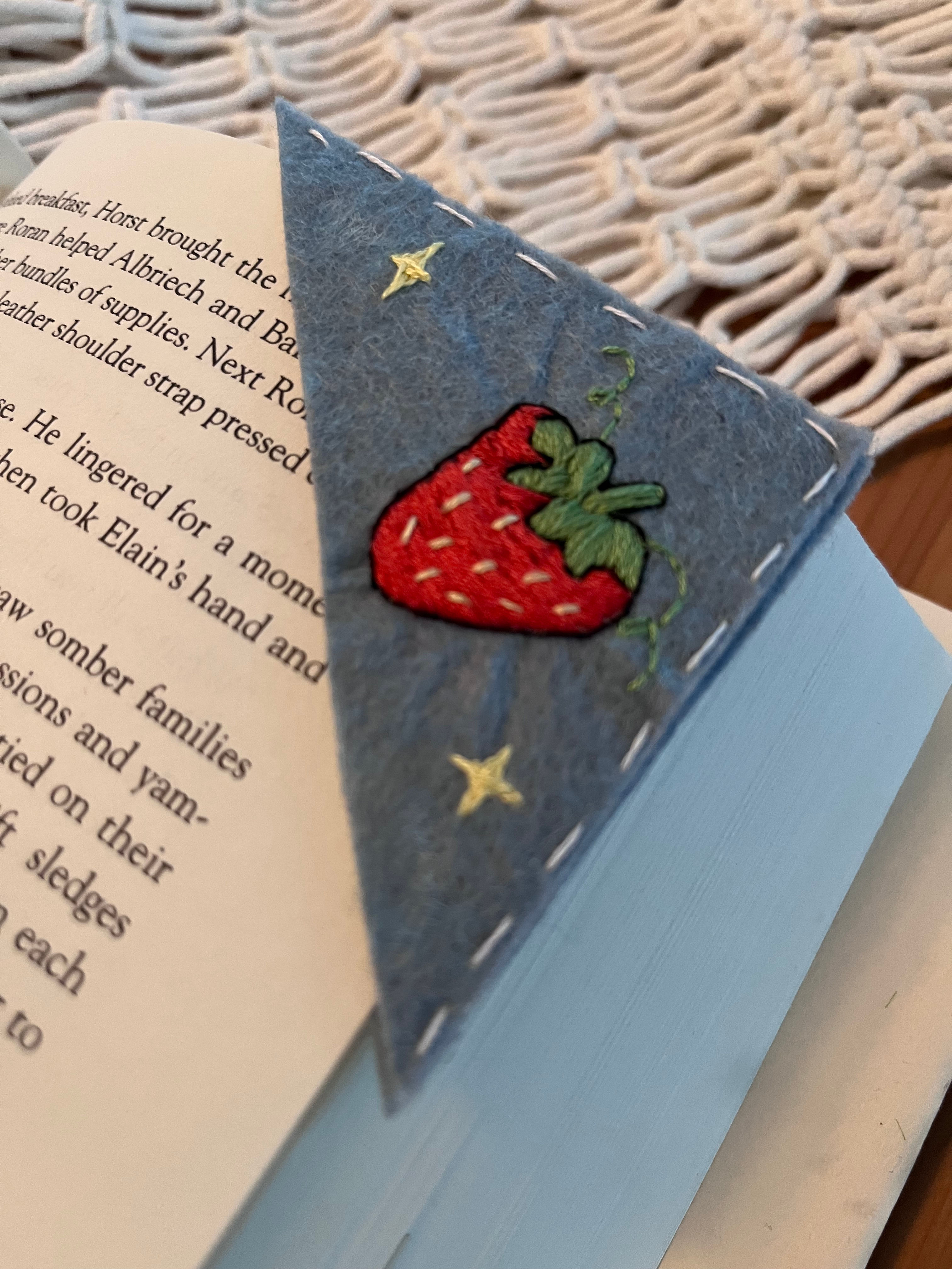 Strawberry with Sparkles Bookmark