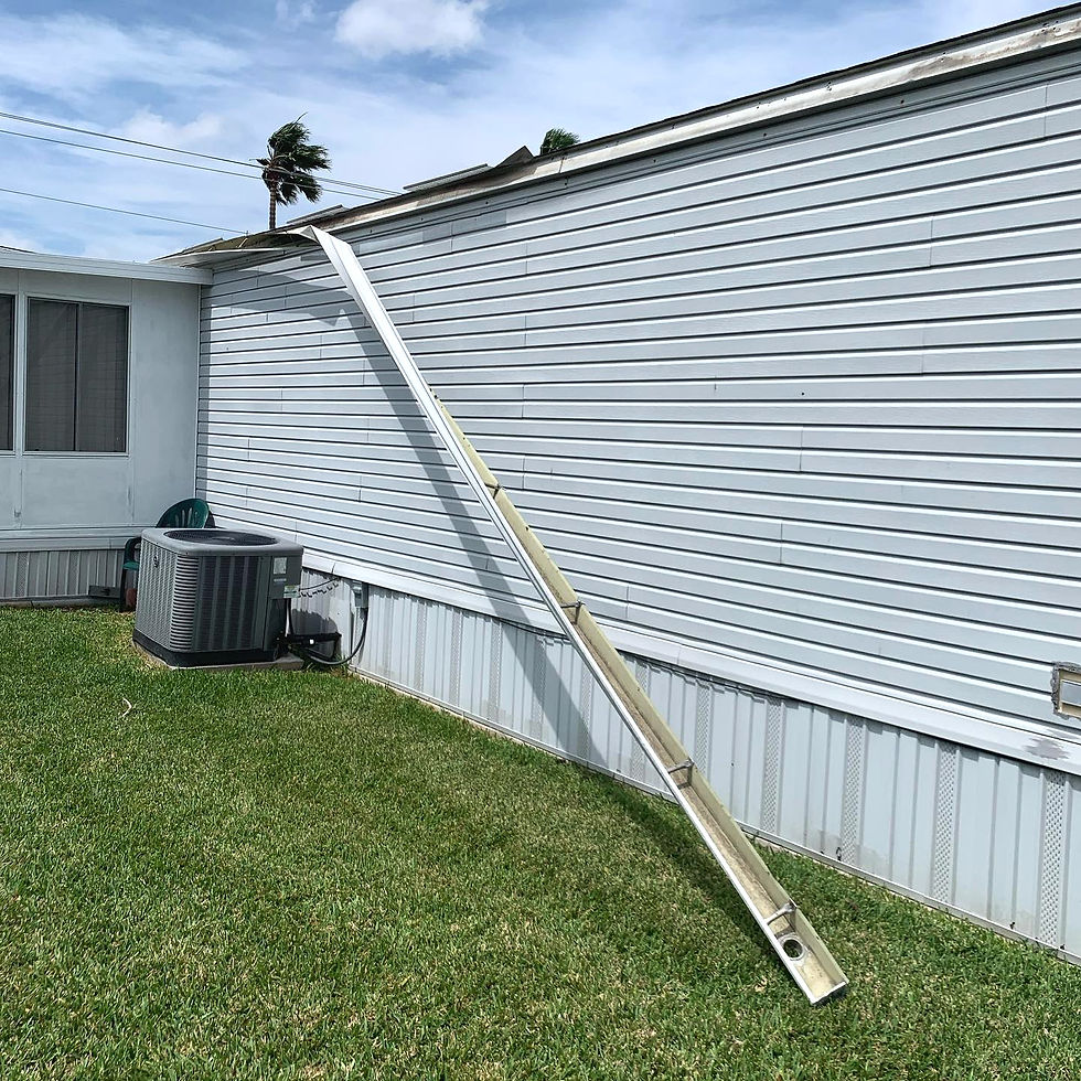 Clients old gutter has pulled away from house during intense wind