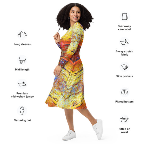 knee length dresses for ladies Fontaine Ivory Jacquard Fringe Midi Dress