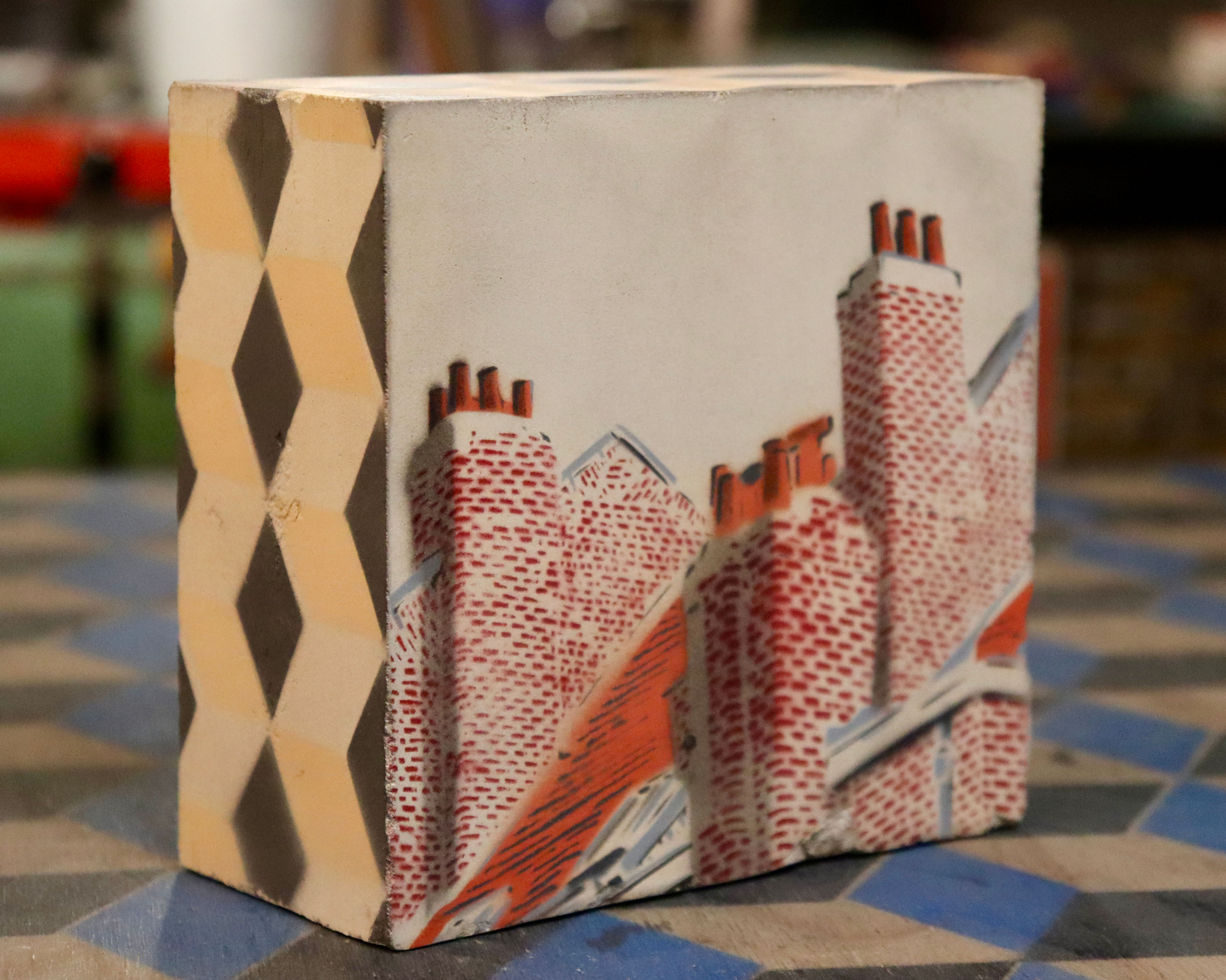 Cheminées en briques, bloc béton épais #5