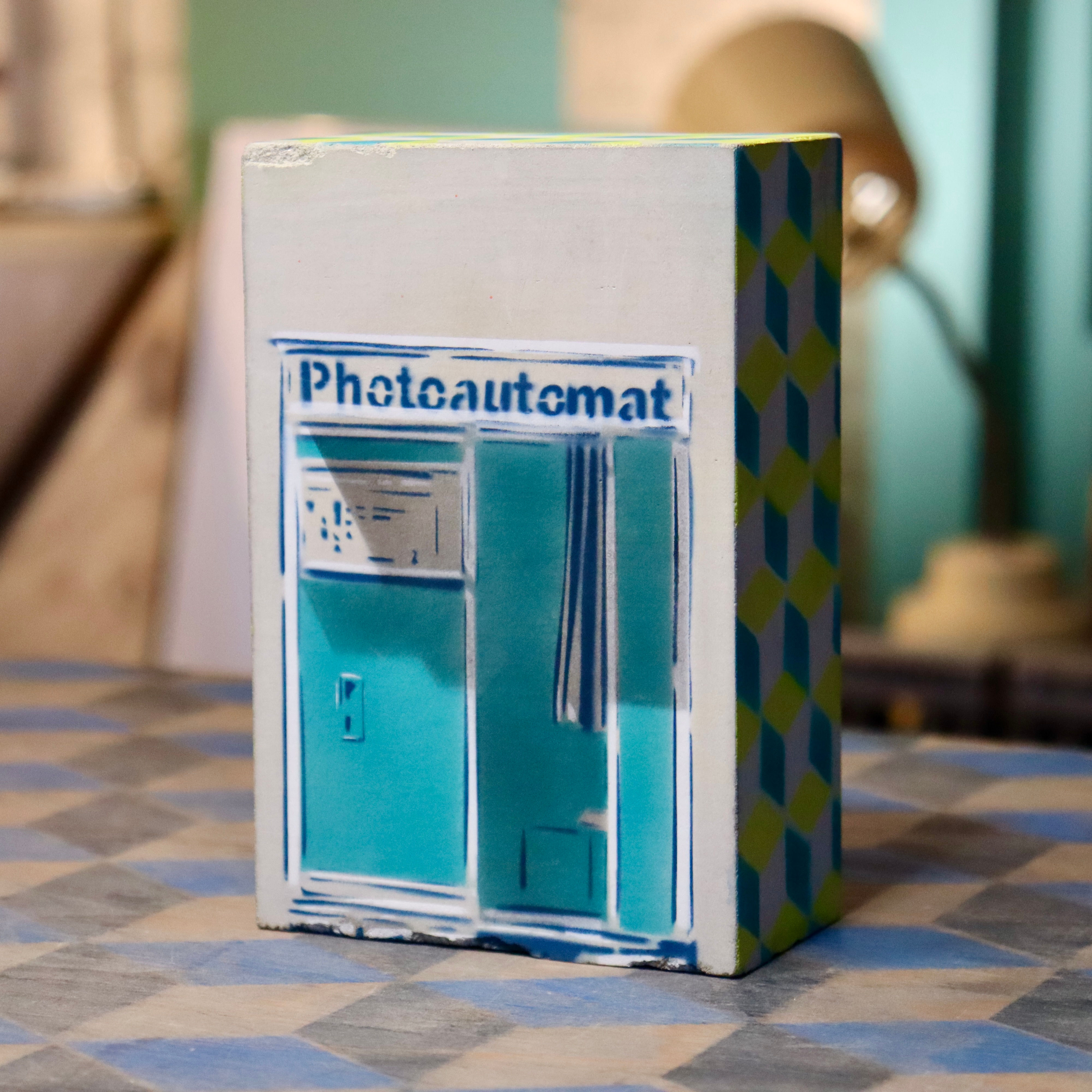 pochoirs sur béton photoautomat