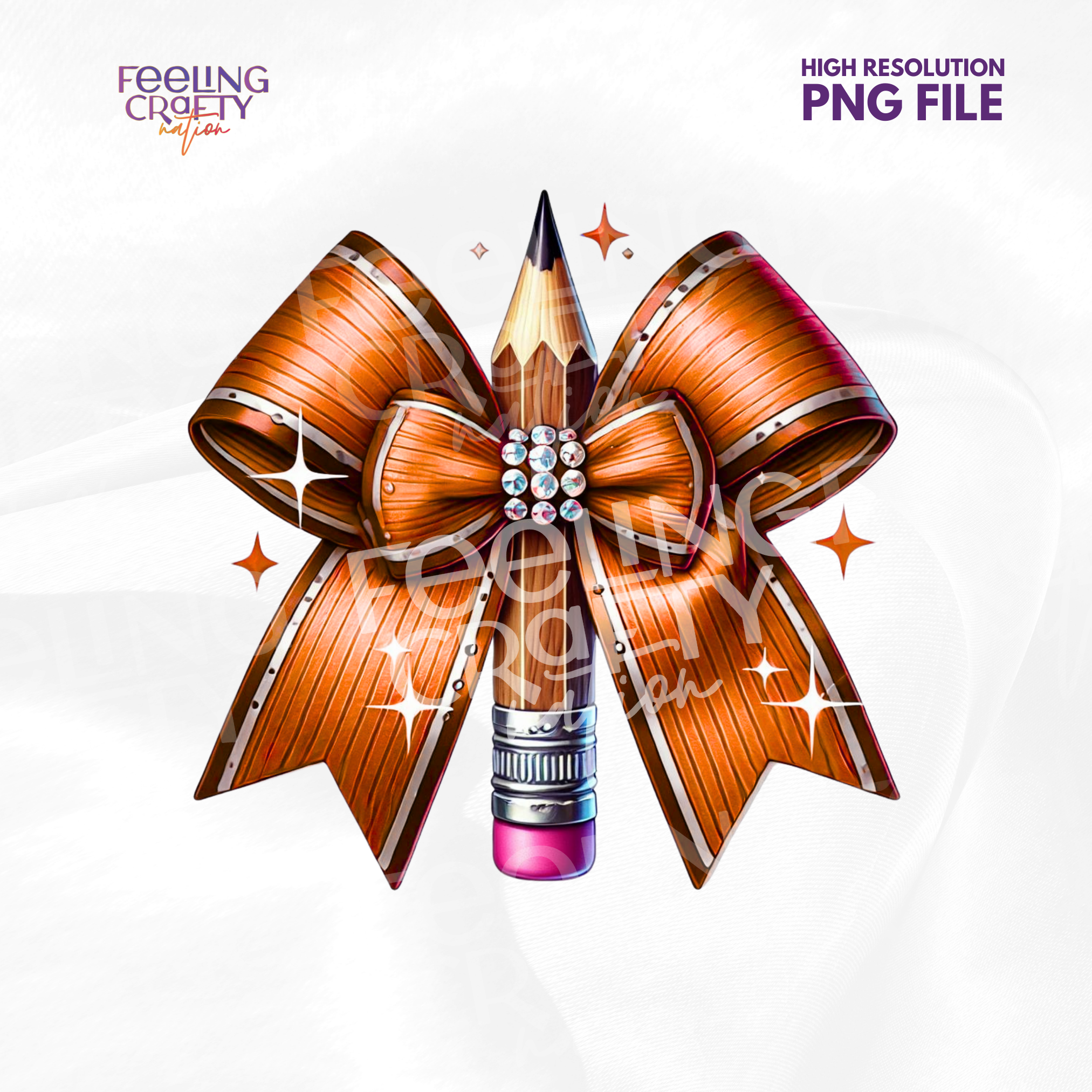 Pencil and Bow Orange