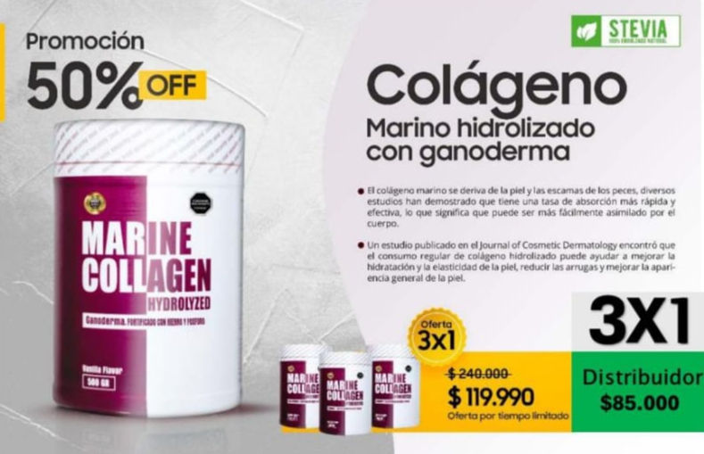 Miniatura: Colageno marino hidrolizado con ganoderma