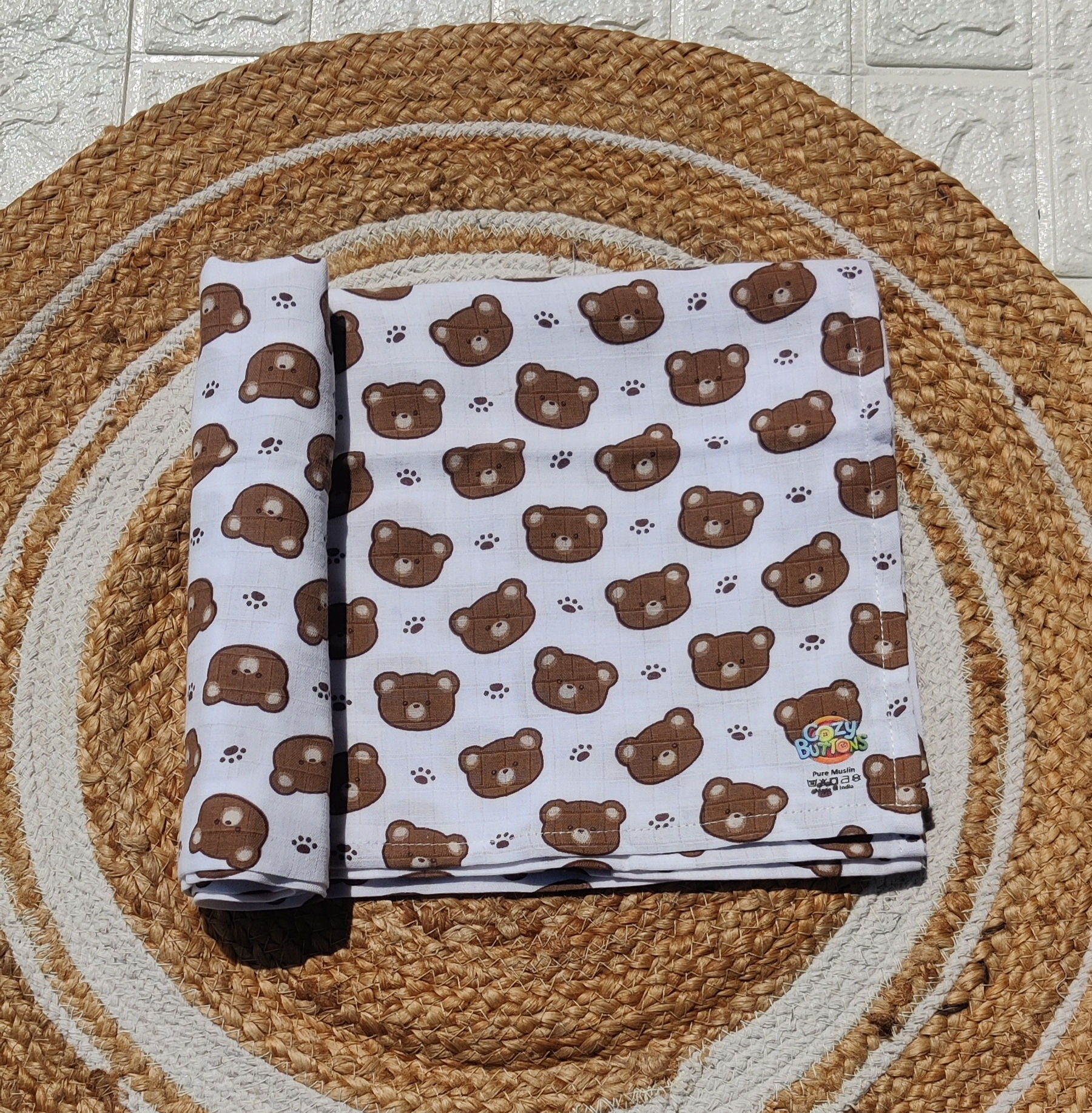 Muslin Swaddle - Teddy