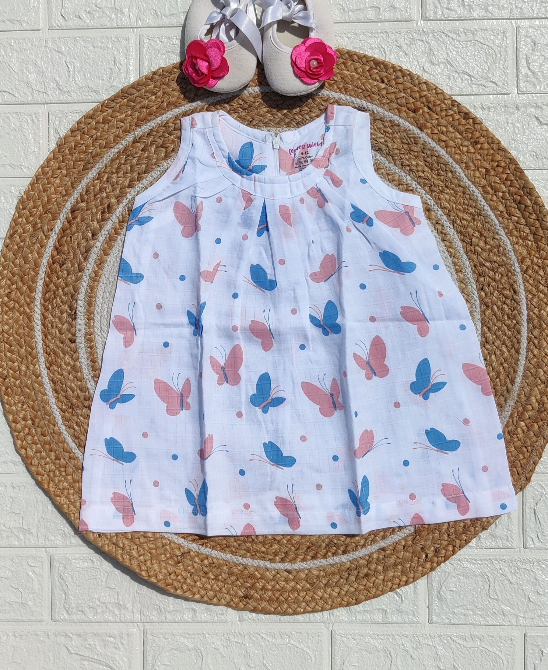 Muslin Zip Frock - Butterfly