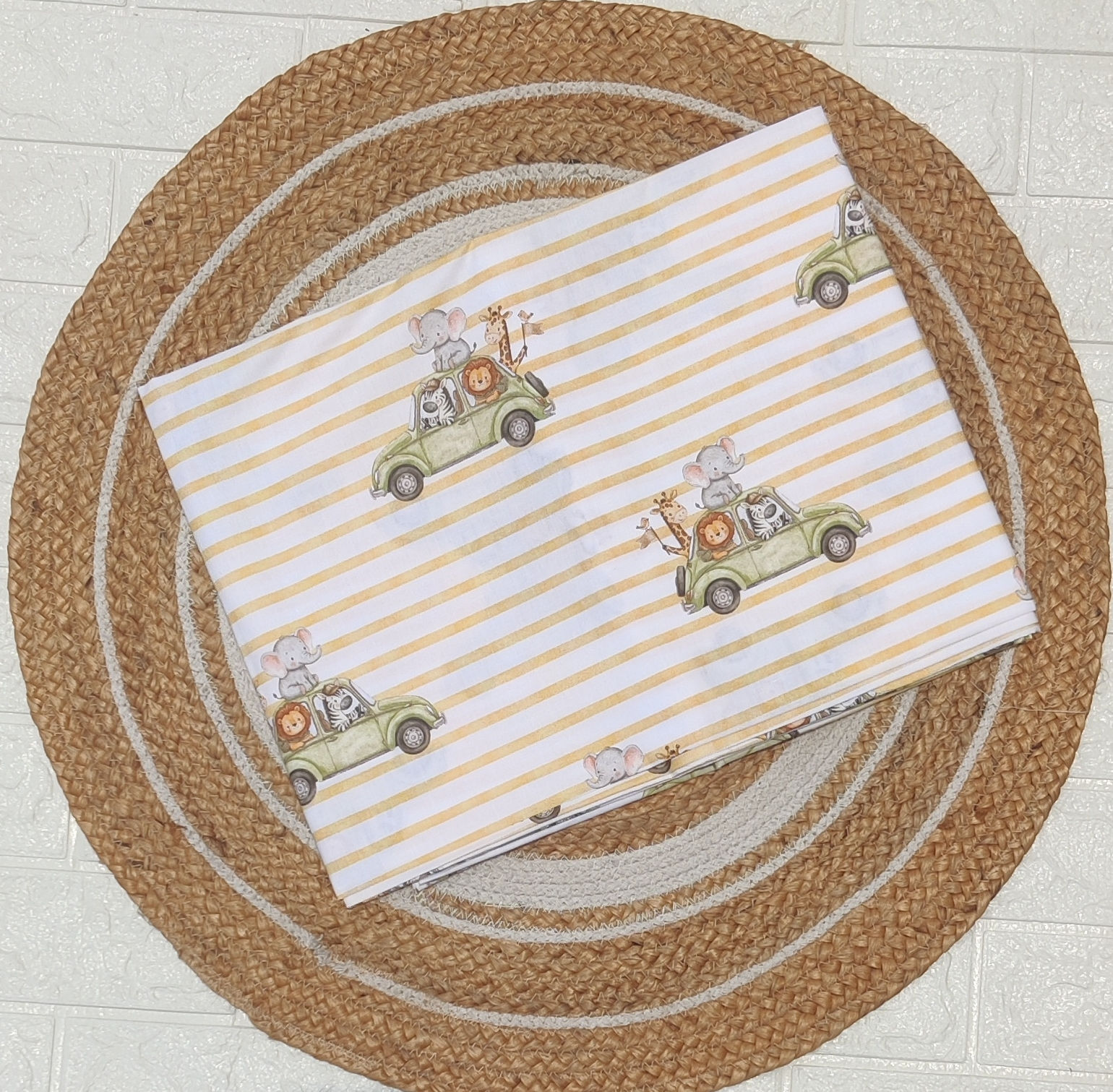 Pure Cotton Single Size Bedsheet - Jungle Safari