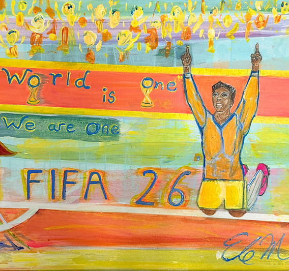 World Cup trophy painting for a Paint & Sip class at My Inner Child Paint Bar, Toronto.