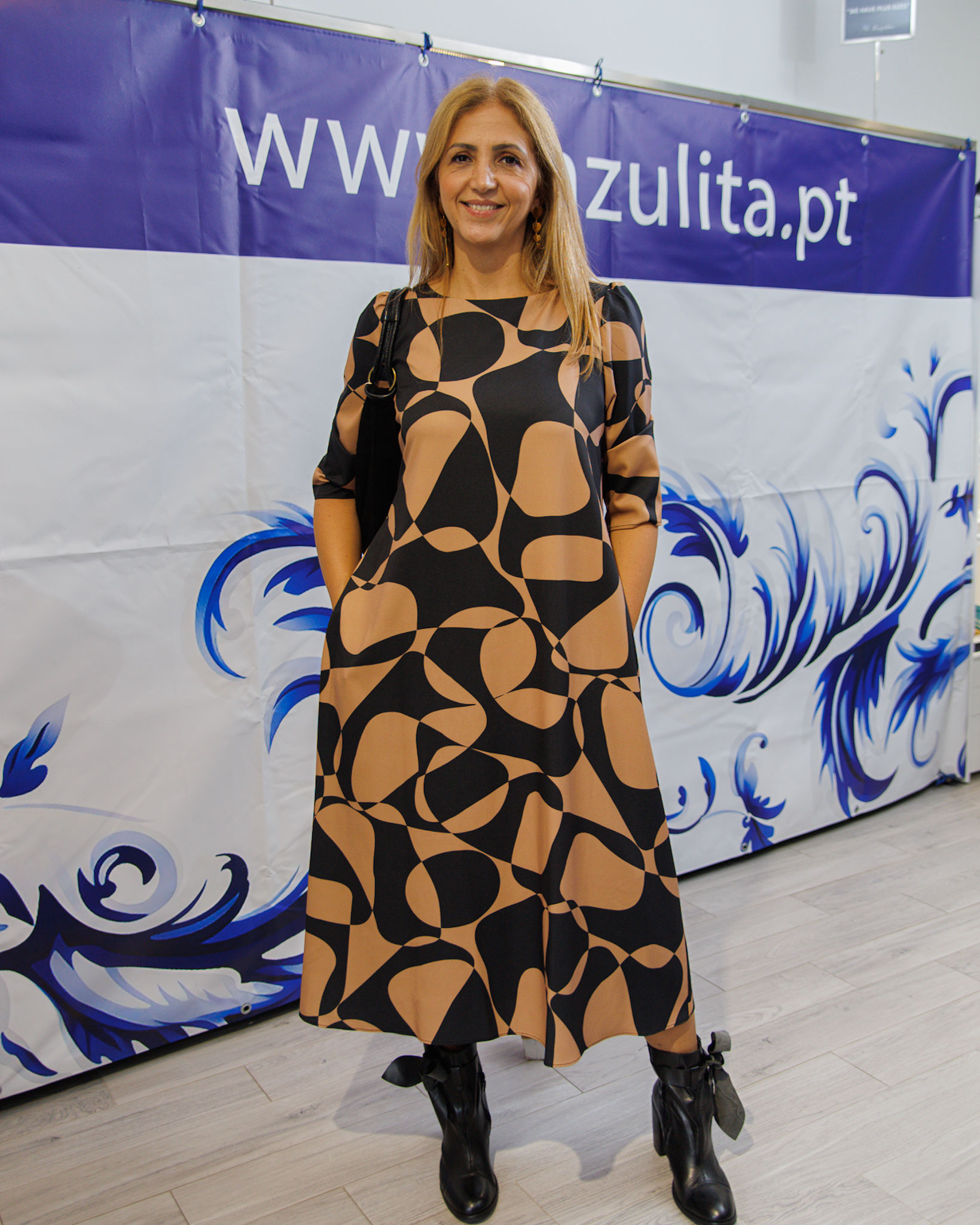 Vestido midi com padrão Ref. 306088