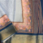 double border fancy saree/ floral theme border/ light blue and dark blue combination saree