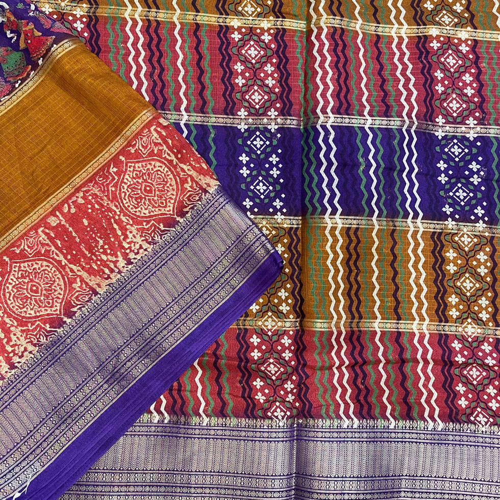 colorful printed marshmellow saree/ purple marshmellow saree/ dolls printed saree