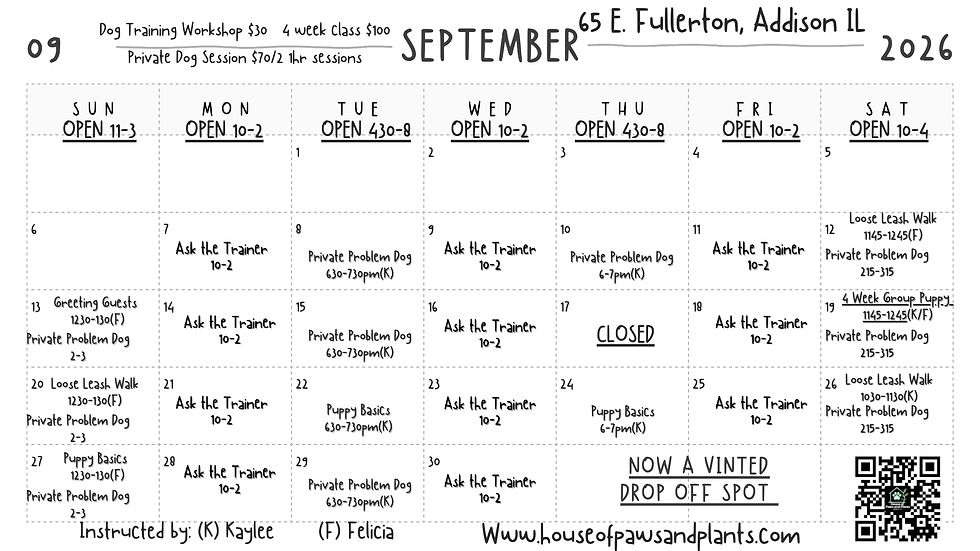 September schedule