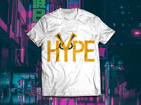 HYPE T-shirt mockup Colour on White BG.p