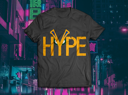 HYPE T-shirt mockup Colour on Black BG.p