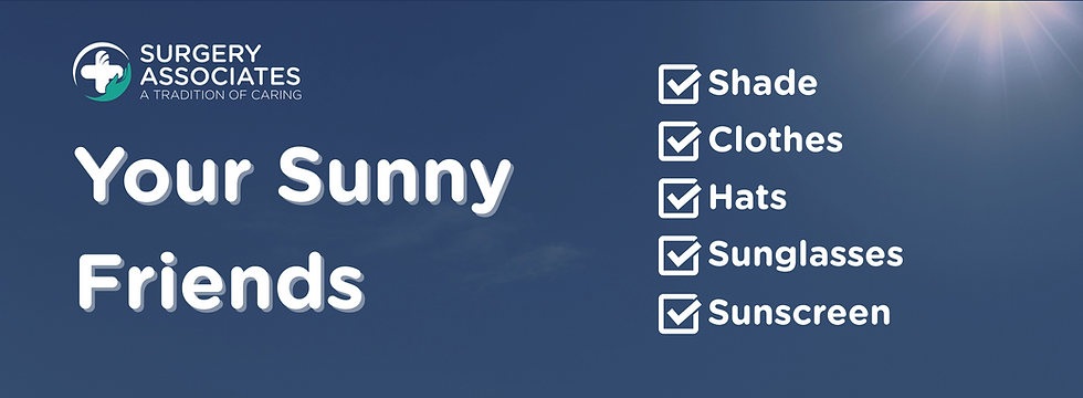 Your Sunny Friends: Shade, Clothes, Hats, Sunglasses, Sunscreen