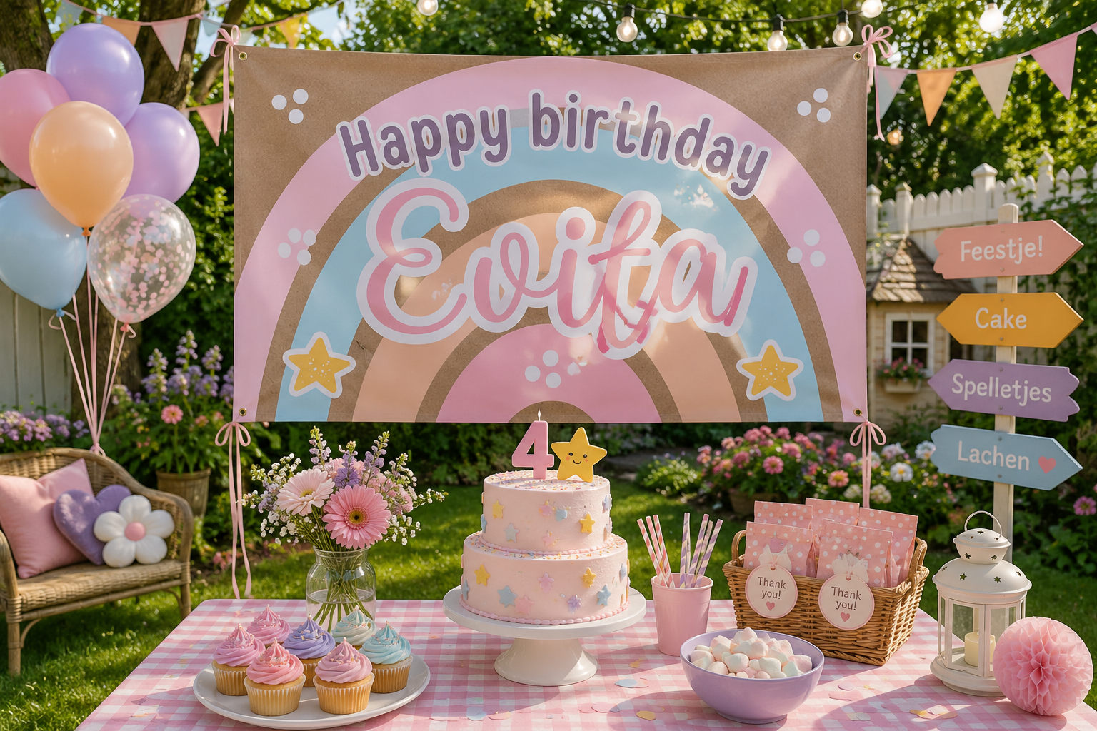 Rainbow Birthday Banner