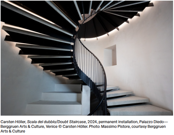 gagosian. (n.d) Carsten HöllerScala del dubbio/Doubt Staircase (2024). https://gagosian.com/news/2024/07/03/carsten-holler-scala-del-dubbio-doubt-staircase-palazzo-diedo-venice-commission/