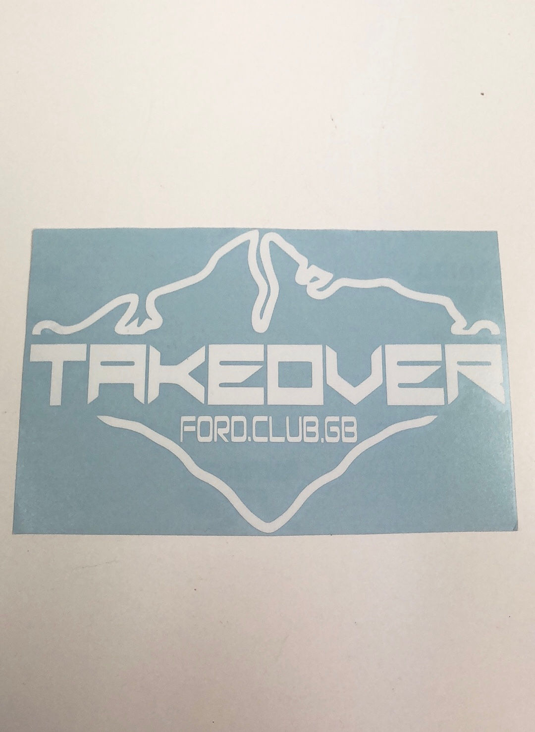 Ford Club GB IOW Decal  19x13Cms White