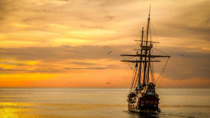 Ein Schiff im Wind