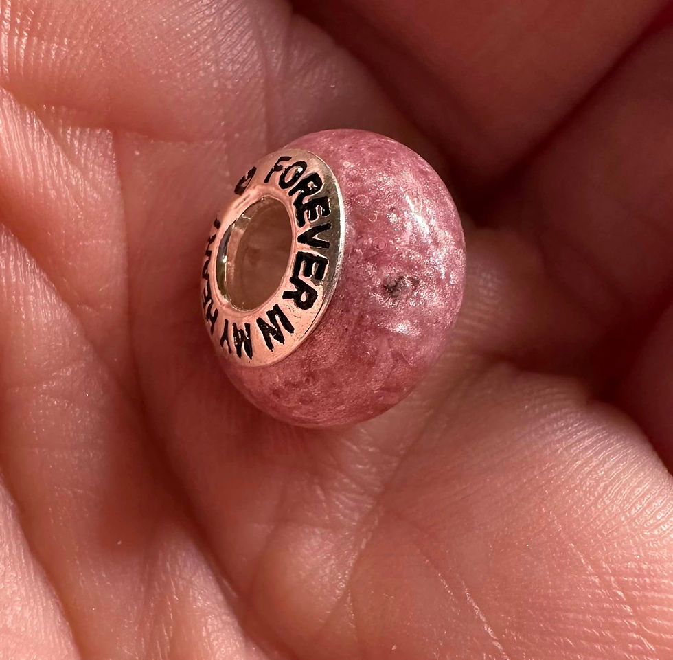 Thumbnail: Cremation Silver Charm Bead Fits Pandora Engraved Core