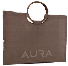 JUTE BAG BAMBOO HANDLE