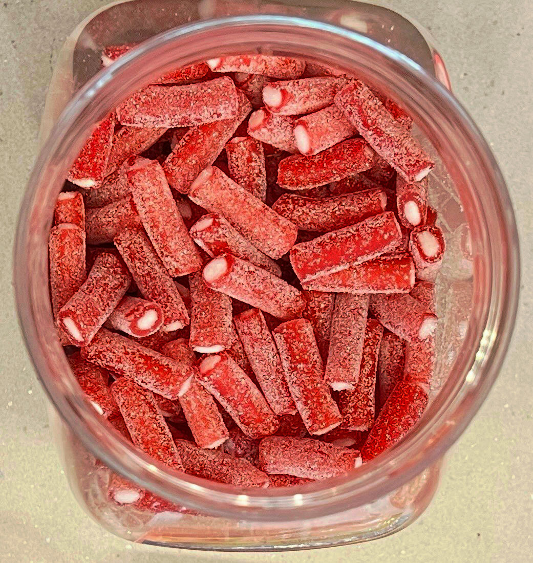 Fizzy Strawberry Pencil Bites