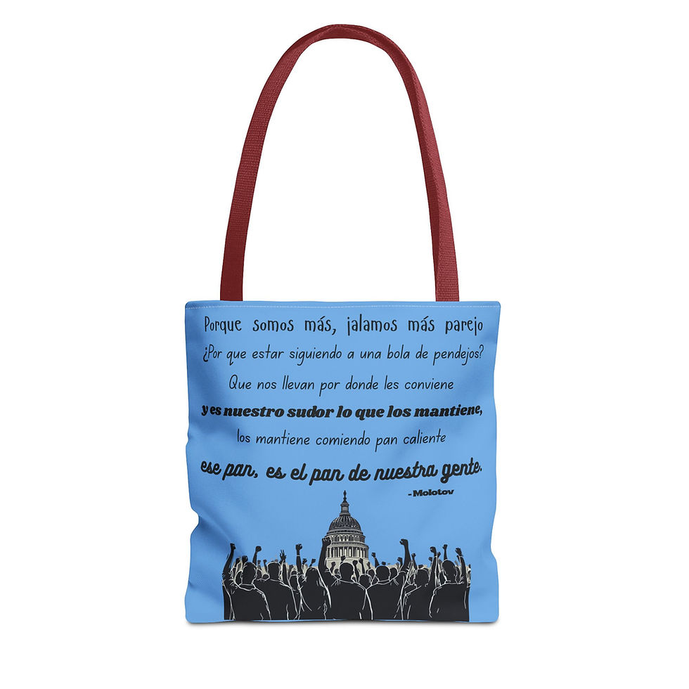 Thumbnail: Protest Crowd Spanish Quote Tote Bag — Bolsa con Texto Inspirador