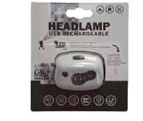 Luz Cintillo Cabeza 200LM Blanca y Roja 4 Modos Sensor Auto USB-C