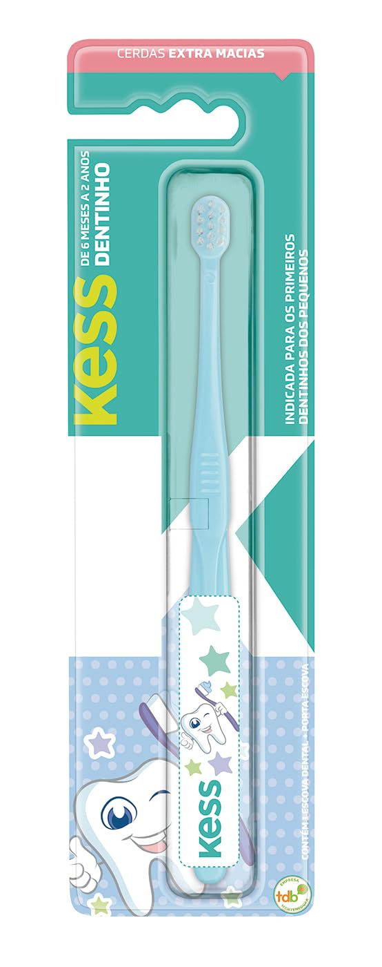 Escova Dental Infantil Dentinho Com Estojo de 6 meses a 2 anos