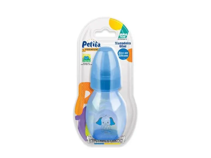 Mamadeira petita color silicone 60ml mini
