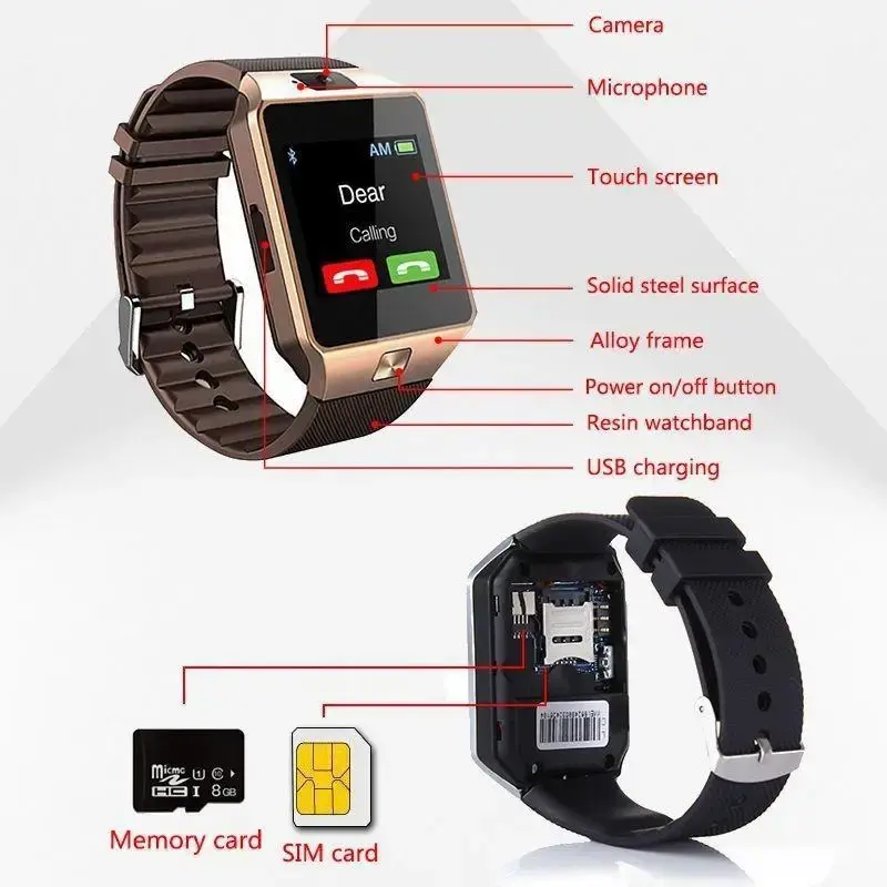 Thumbnail: Sport Health Monitoring DZ09 Smart Watch