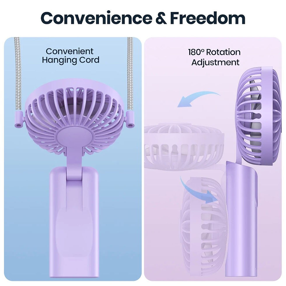 Thumbnail:  Multifunction Personal Travel Neck Fan with Digital Display,90° Foldable Desk 