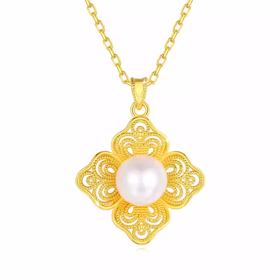 Thumbnail: 18k gold Valentine day gift necklace pendant  chain
