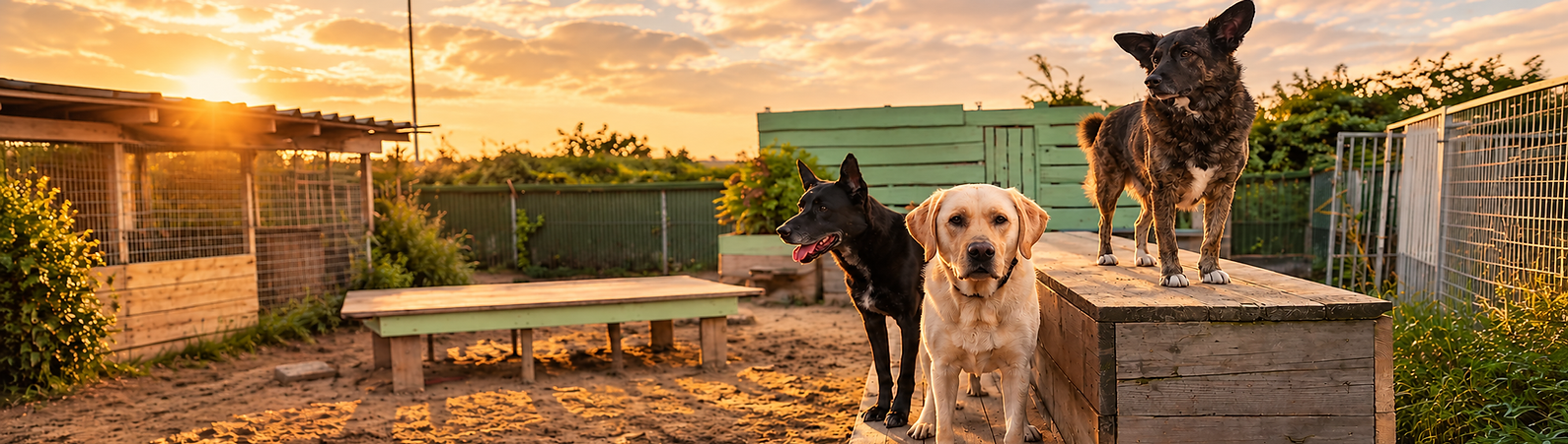 Three Dogs on a Sunset Platform.png
