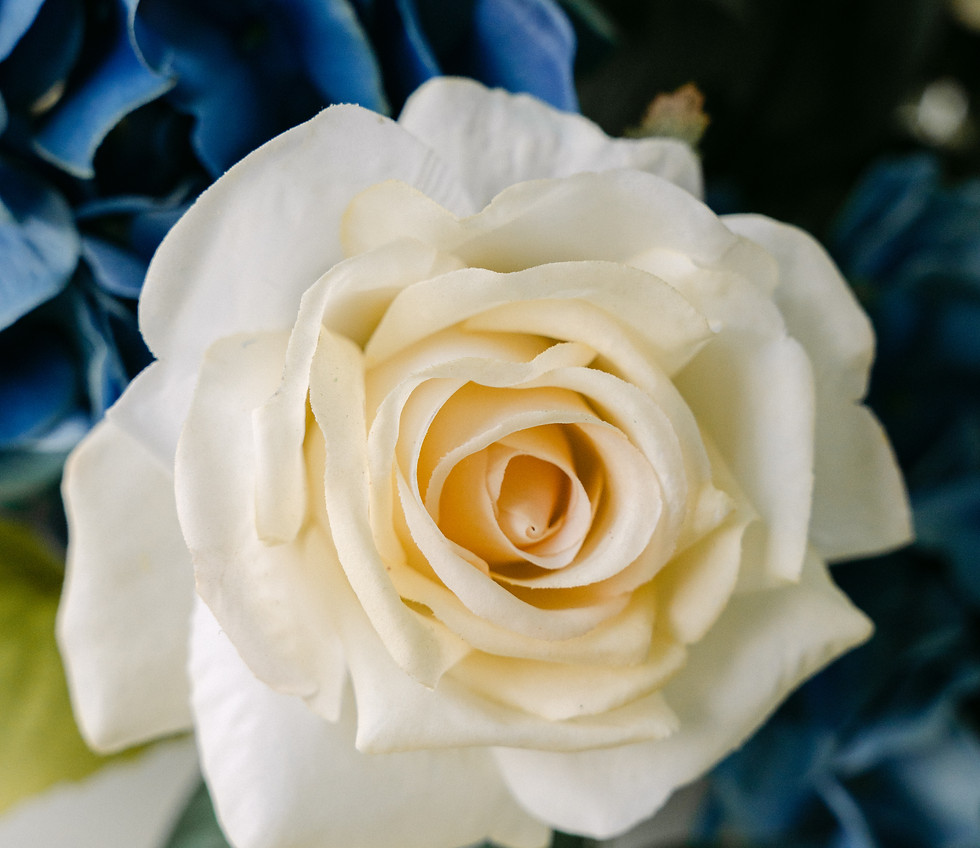 Close-up detail of luxury faux florals designed by Ivory + Bloom Co. for wedding celebrations.