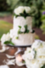 rustic 2 tiered wedding cake in vanilla buttercream