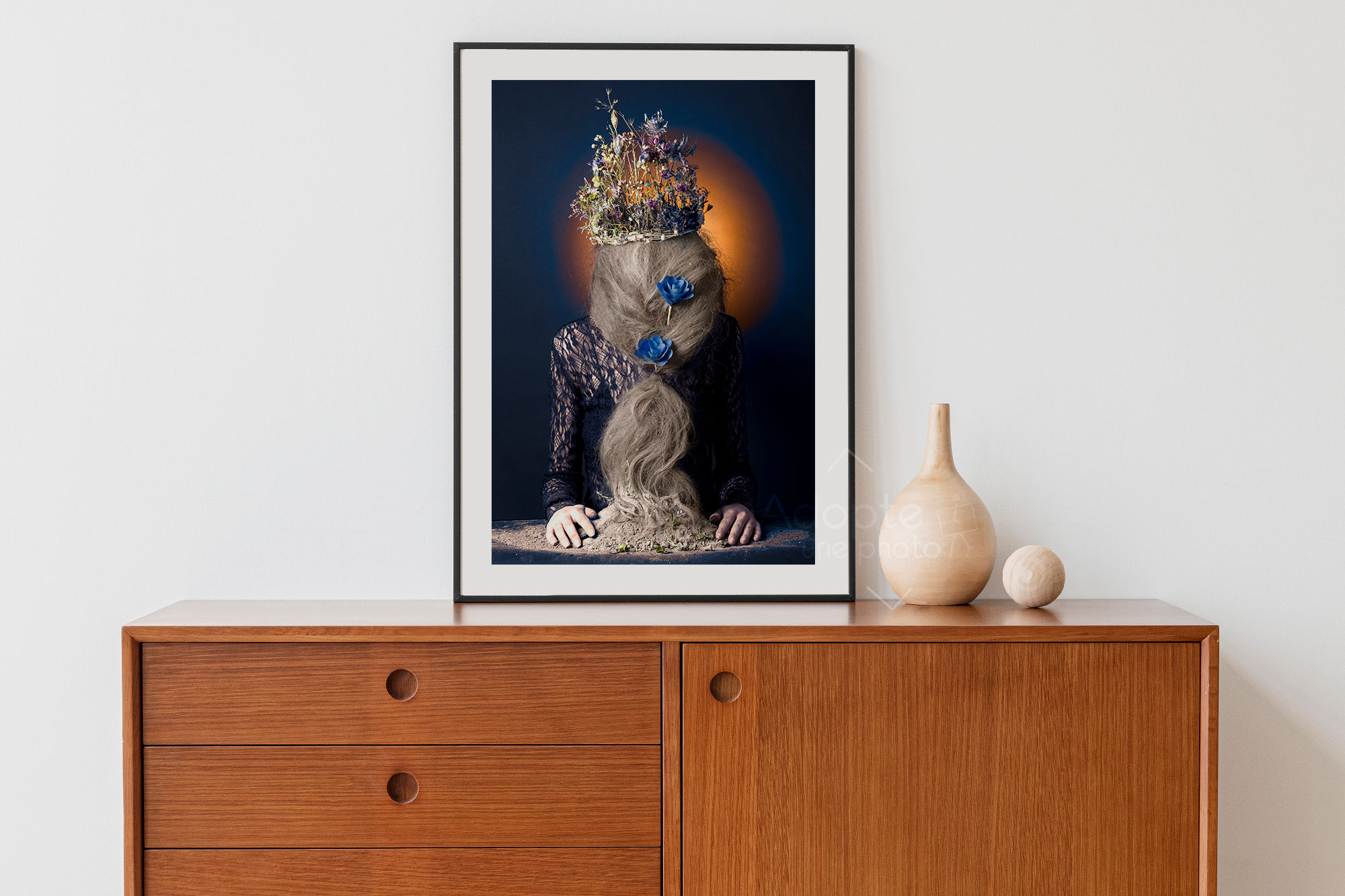 Tirage d'art, photographie "Fleur Bleue", signée, numérotée