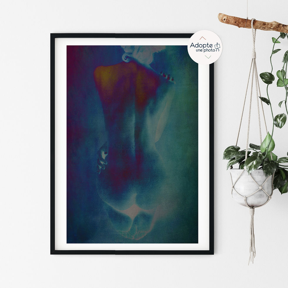photographie, photographie d’art, tirage d’art, femme, portrait, dos, bleus, adopte une photo