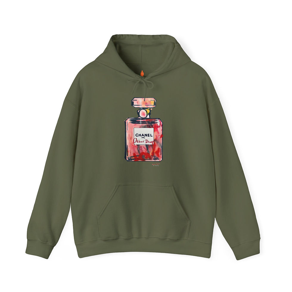 Miniatyrbild:  Mr Nobody Hoodie Red Parfume  - €hanel & other *rugs. Unisex Hoodie