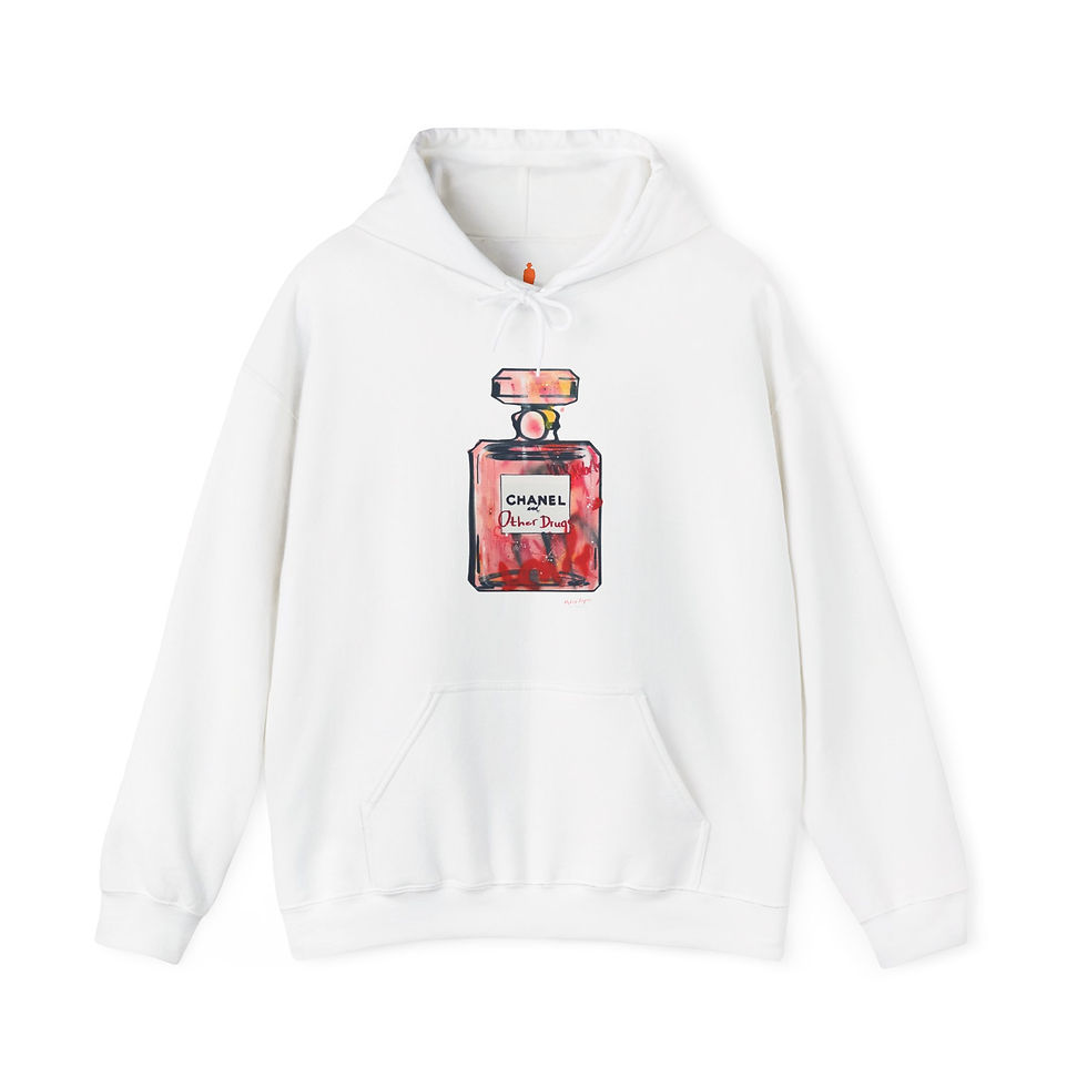 Miniatyrbild:  Mr Nobody Hoodie Red Parfume  - €hanel & other *rugs. Unisex Hoodie