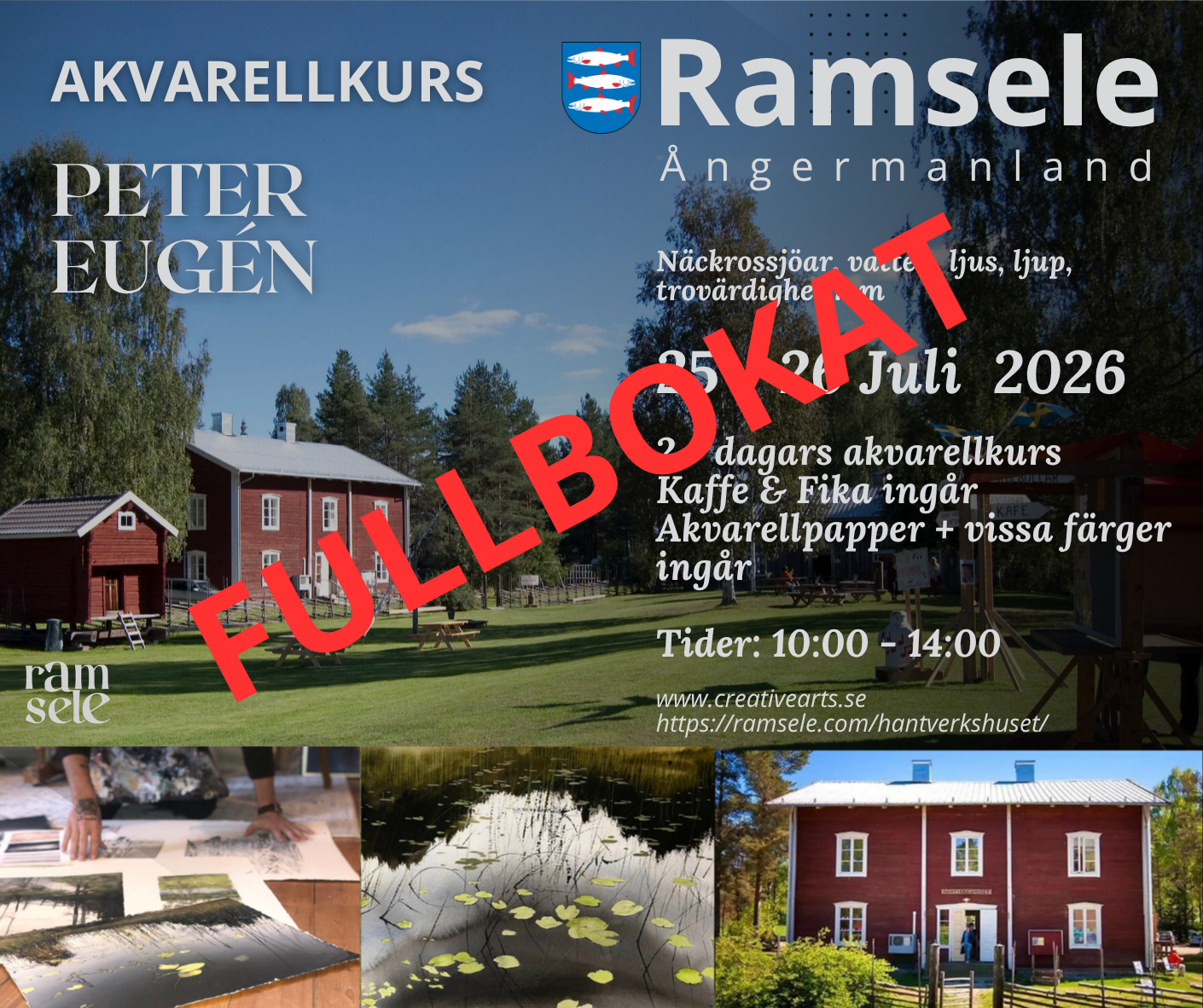 Fysisk akvarellkurs med Peter Eugén i Ramsele Ångermanland