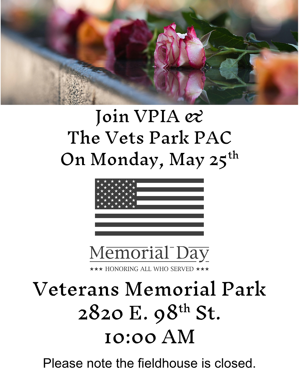 VPIA & VETS PARK PAC MEMORIAL DAY CEREMONY