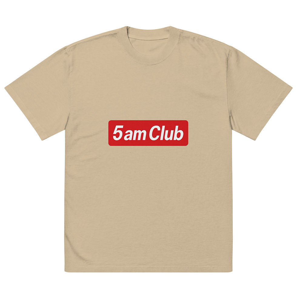Thumbnail: “5 am Club” Oversized Faded Unisex Workout T-Shirt